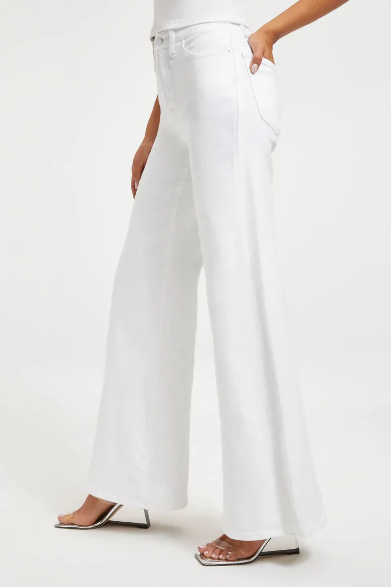 Good American Good Waist Palazzo - White