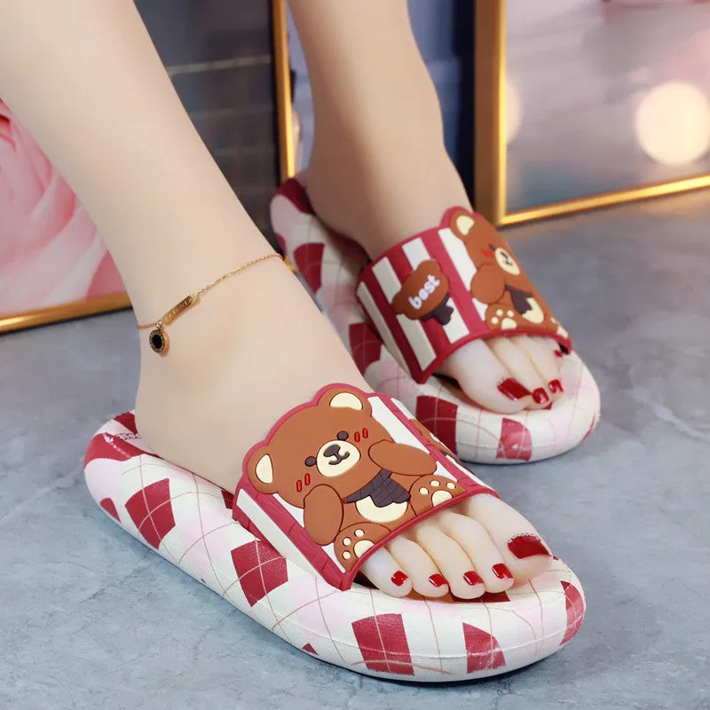 Green Blue Red Lovely Bear Sandals ON888