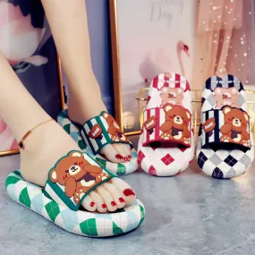 Green Blue Red Lovely Bear Sandals ON888