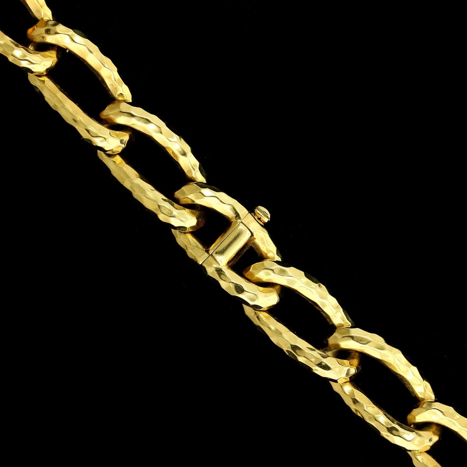 Henry Dunay 18K Yellow Gold Estate Faceted Link Necklace