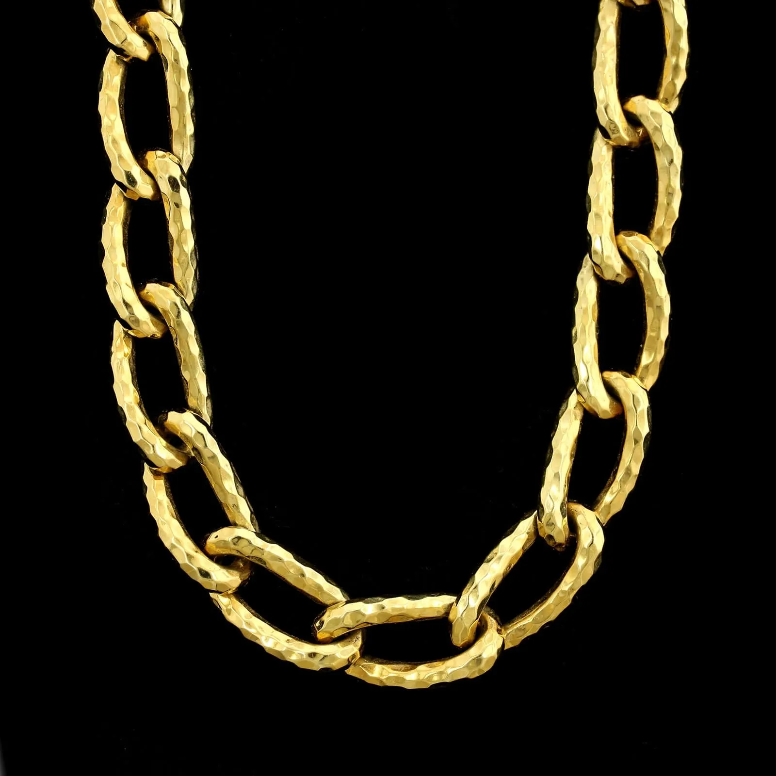 Henry Dunay 18K Yellow Gold Estate Faceted Link Necklace