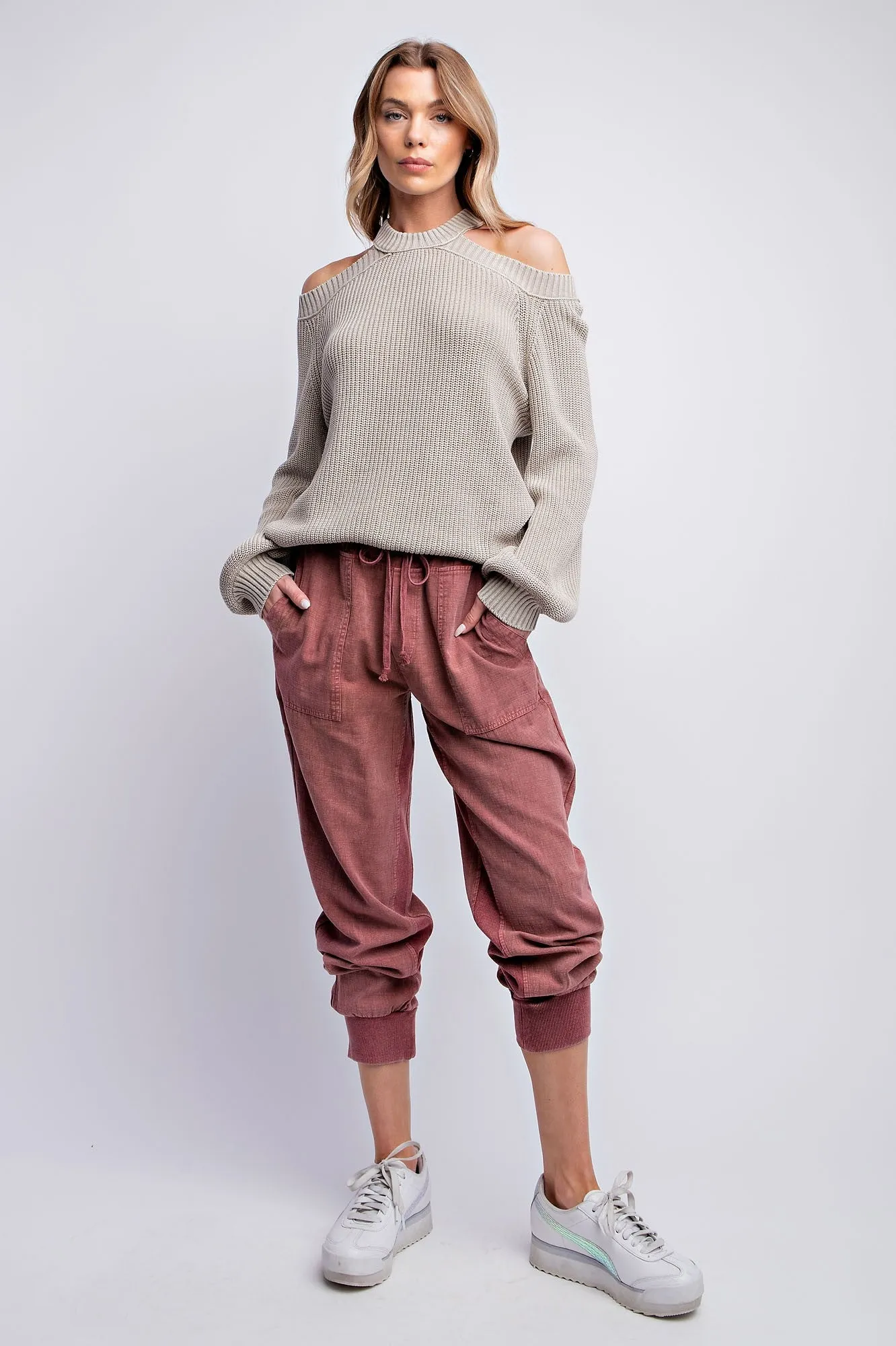 Jenny Joggers in Mocha, Berry, & Charcoal