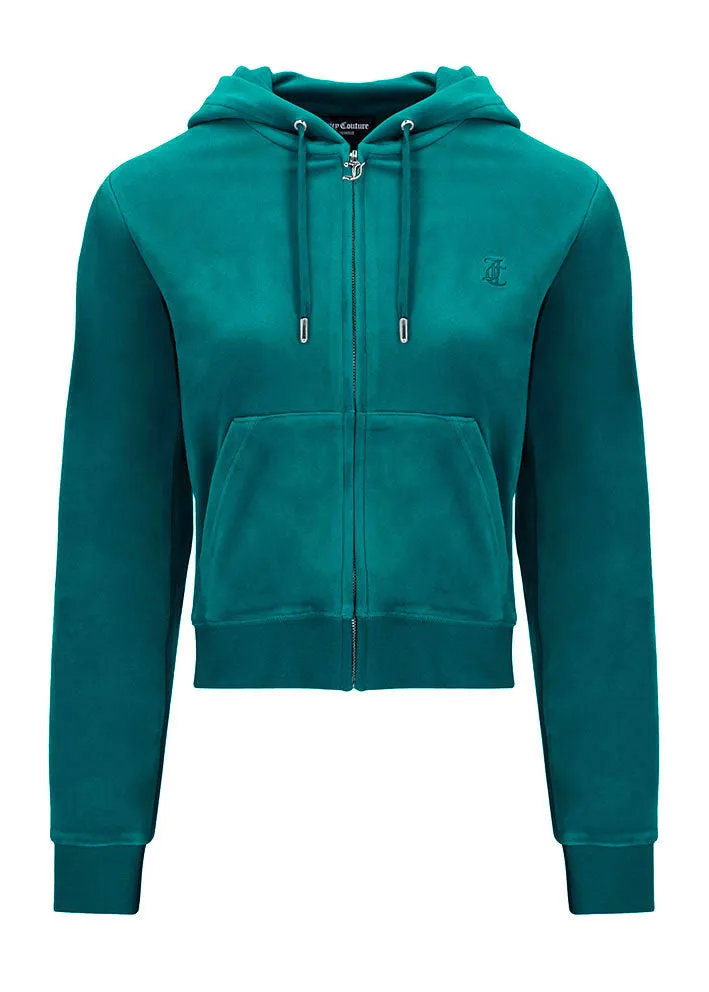 Juicy Couture Robertson Classic Velour Hoodie - Deep Lagoon