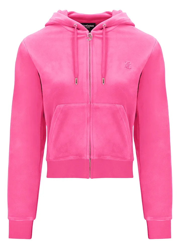 Juicy Couture Robertson Classic Velour Hoodie - Raspberry Rose