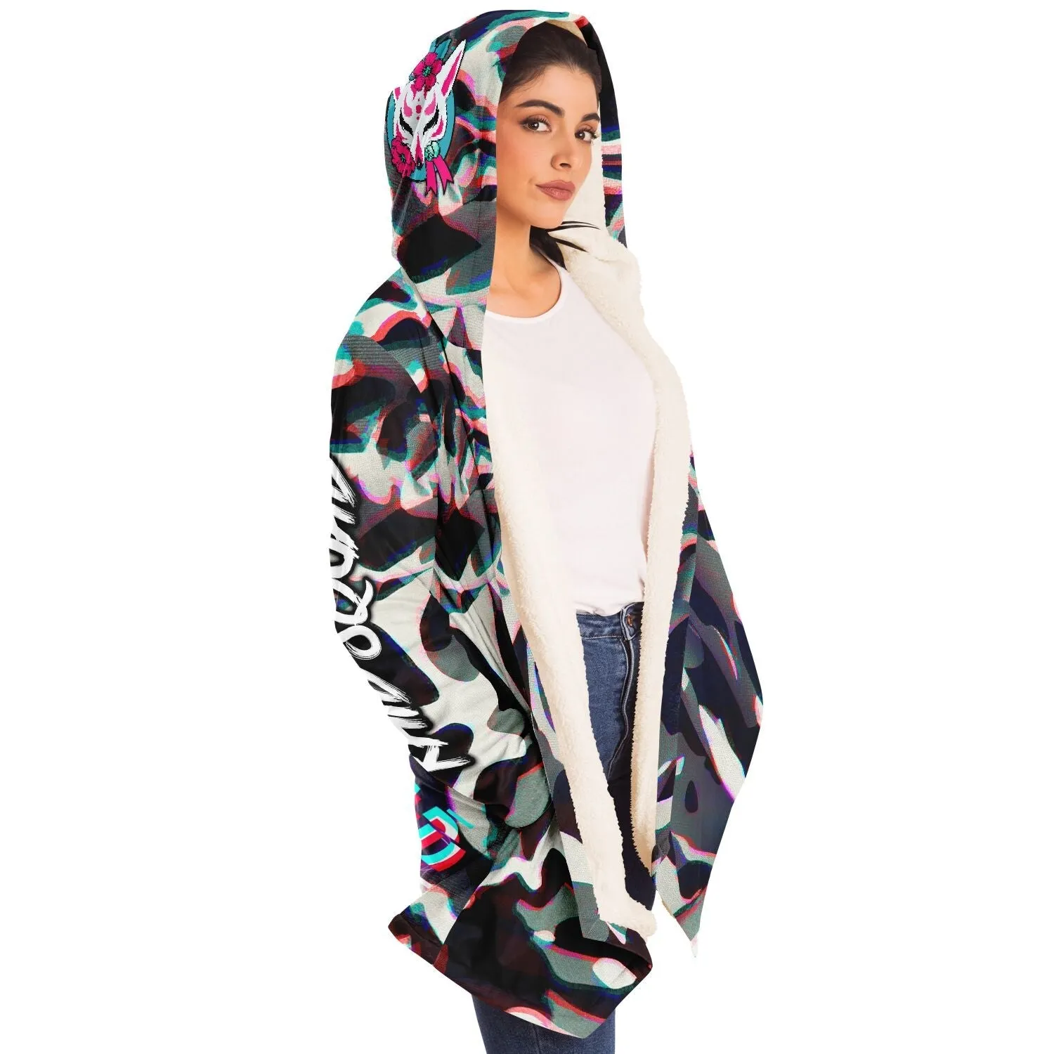 Kitsune Camo Glitch Women Cloak