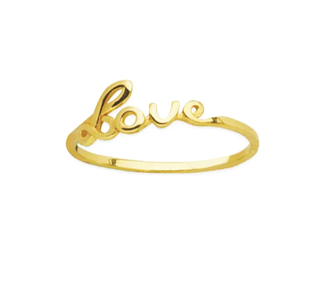 LOVE Script Ring