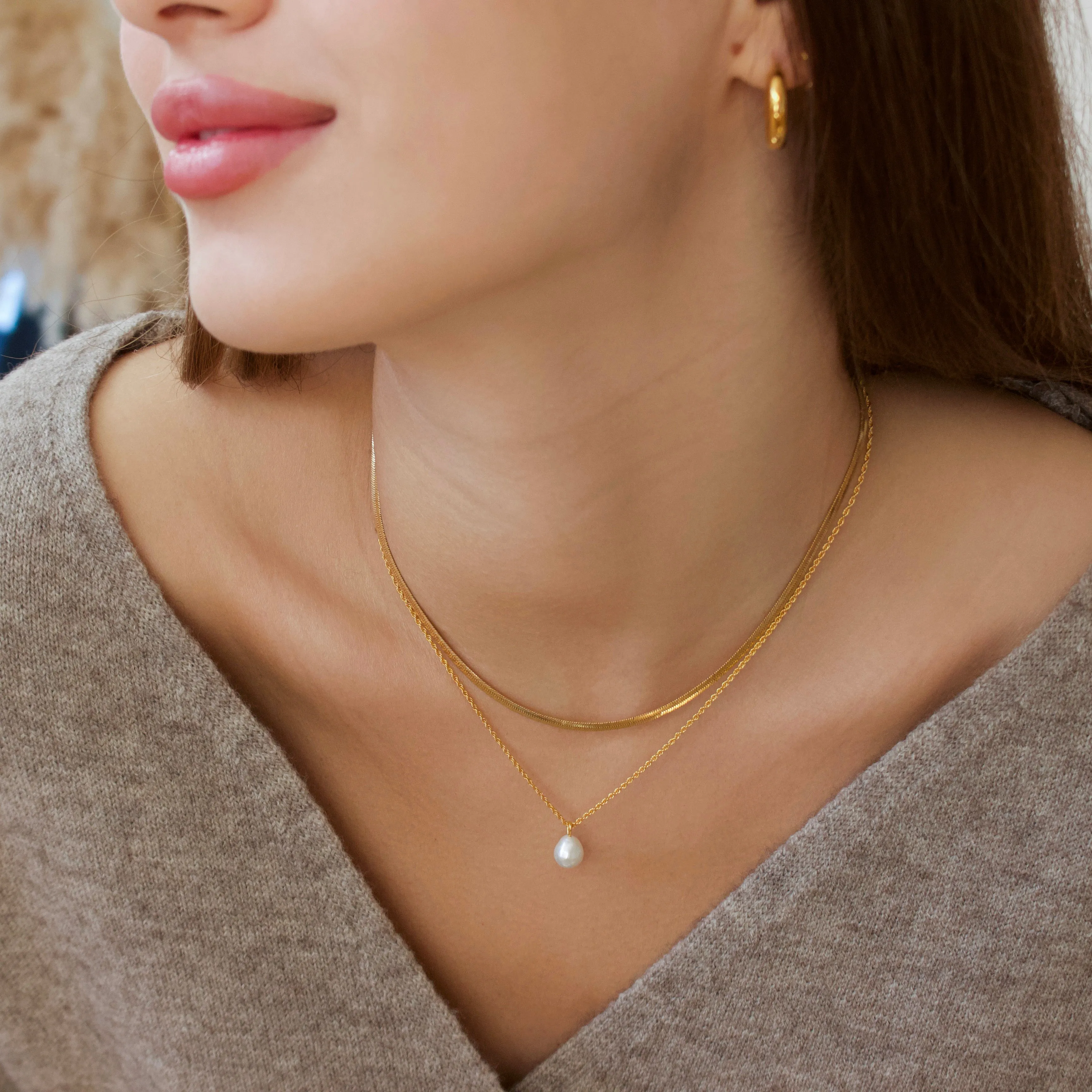 Luxe Barqoue Pearl Pendant Necklace