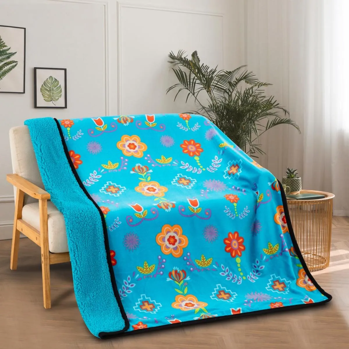 Native Floral SHERPA BLANKET