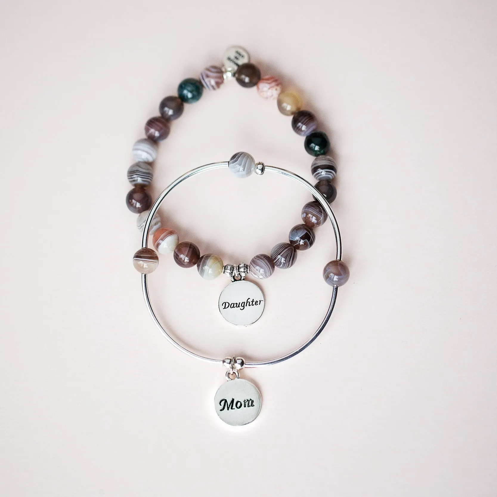 Niece | Stone Beaded Charm Bracelet | Botswana