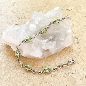 Peridot Marquise Gemstone Bracelet - Myra