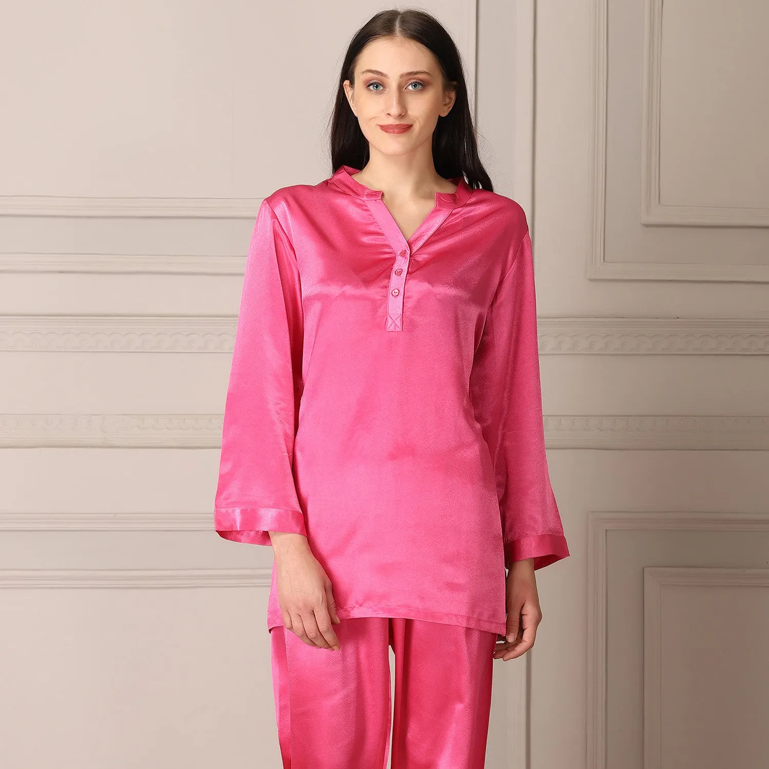 Pink Satin Night suit