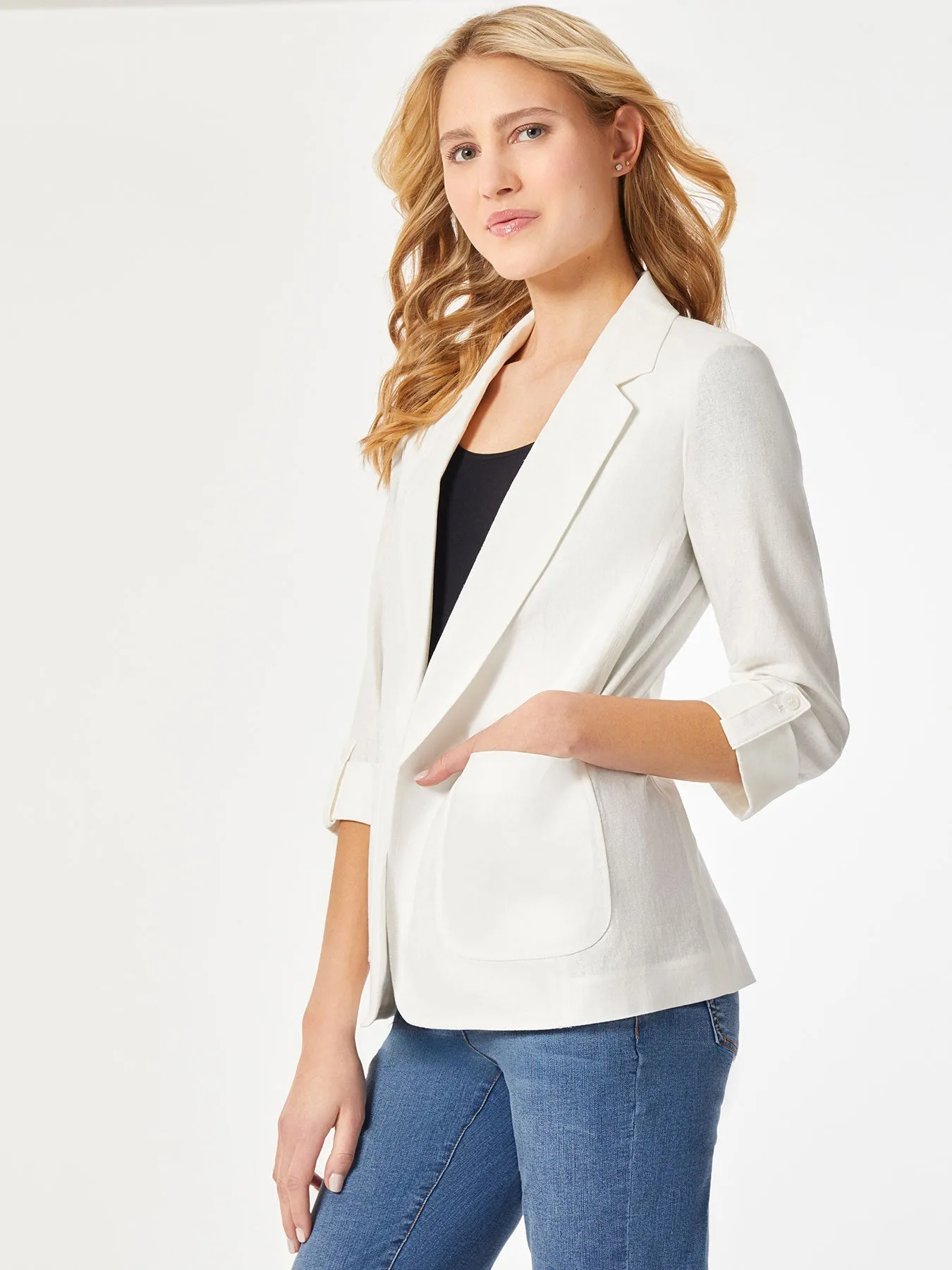 Plus Size Classic Patch Pocket Jacket