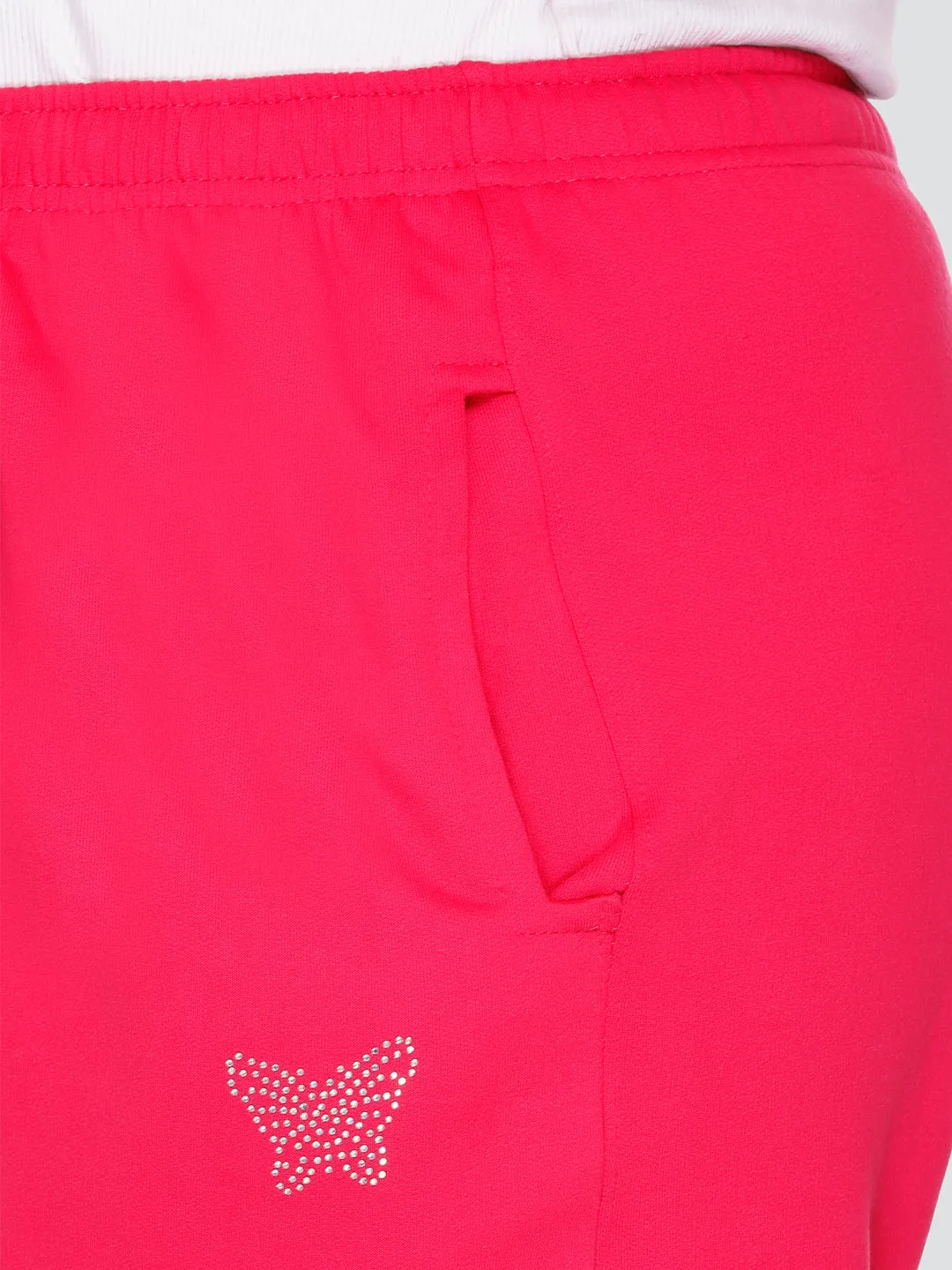 Plus Size Winter Fleece Track Pants For Women - Pink