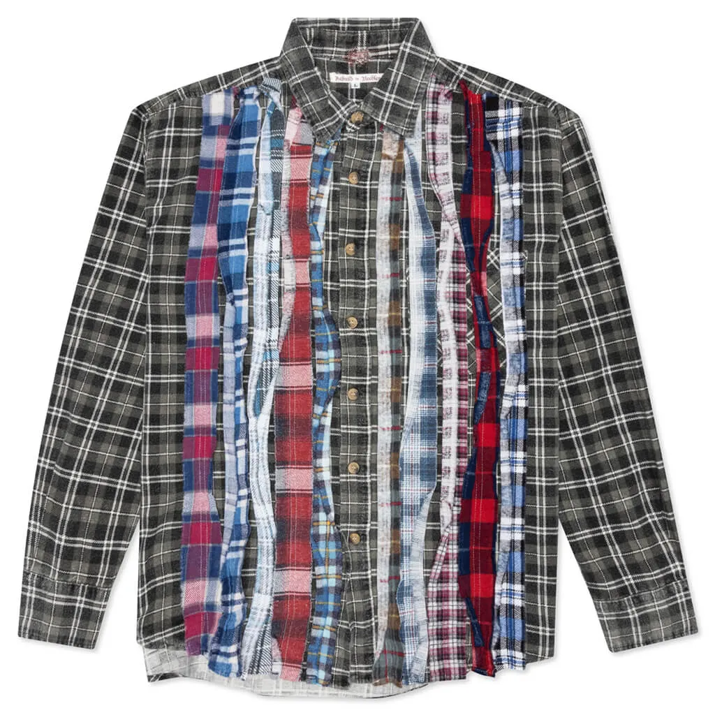 Rebuild by Flannel Shirt Ribbon Shirt - Grey/Olive