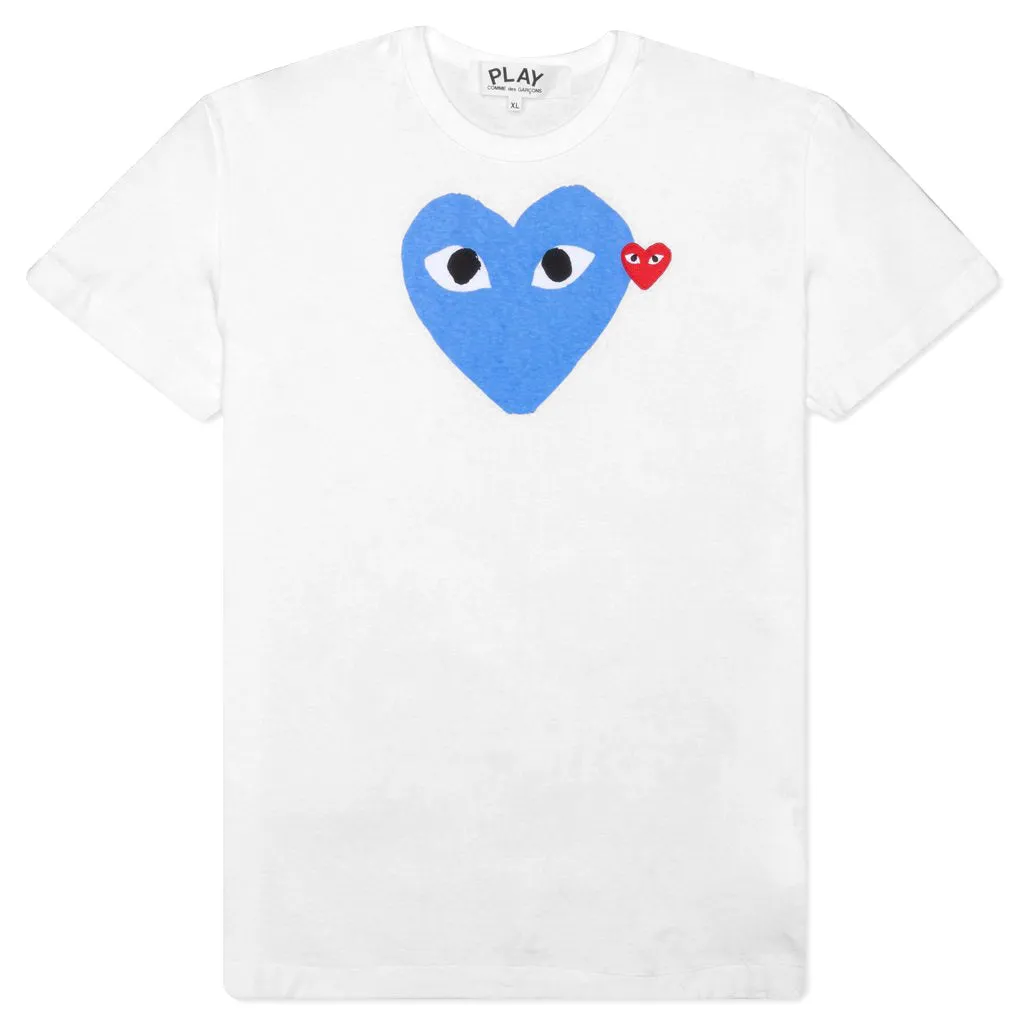 Red Emblem Heart T-Shirt - White/Blue