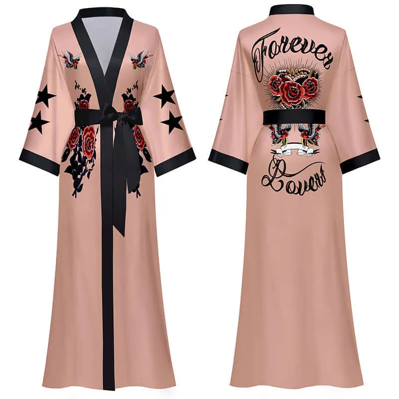 Rose Butterfly Kimono Robe