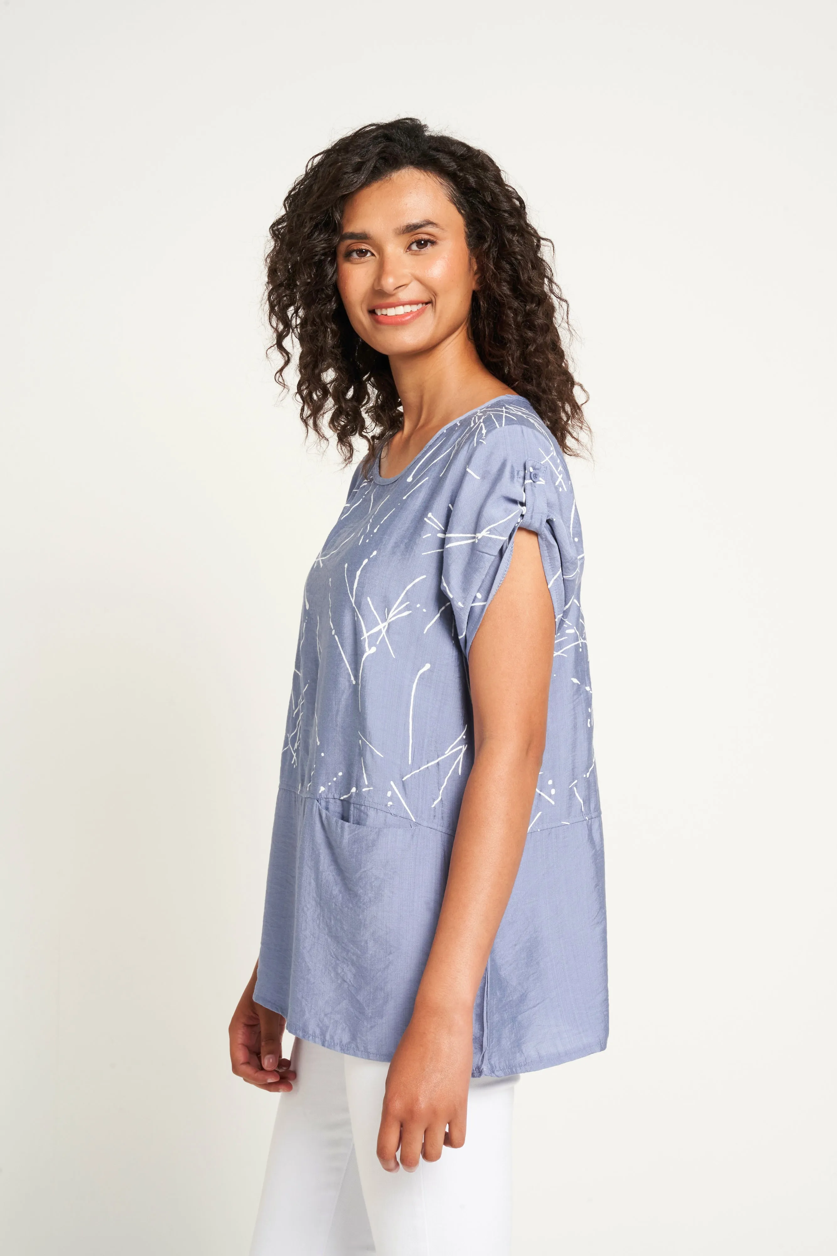 Saloos Panelled Top with Front Pockets