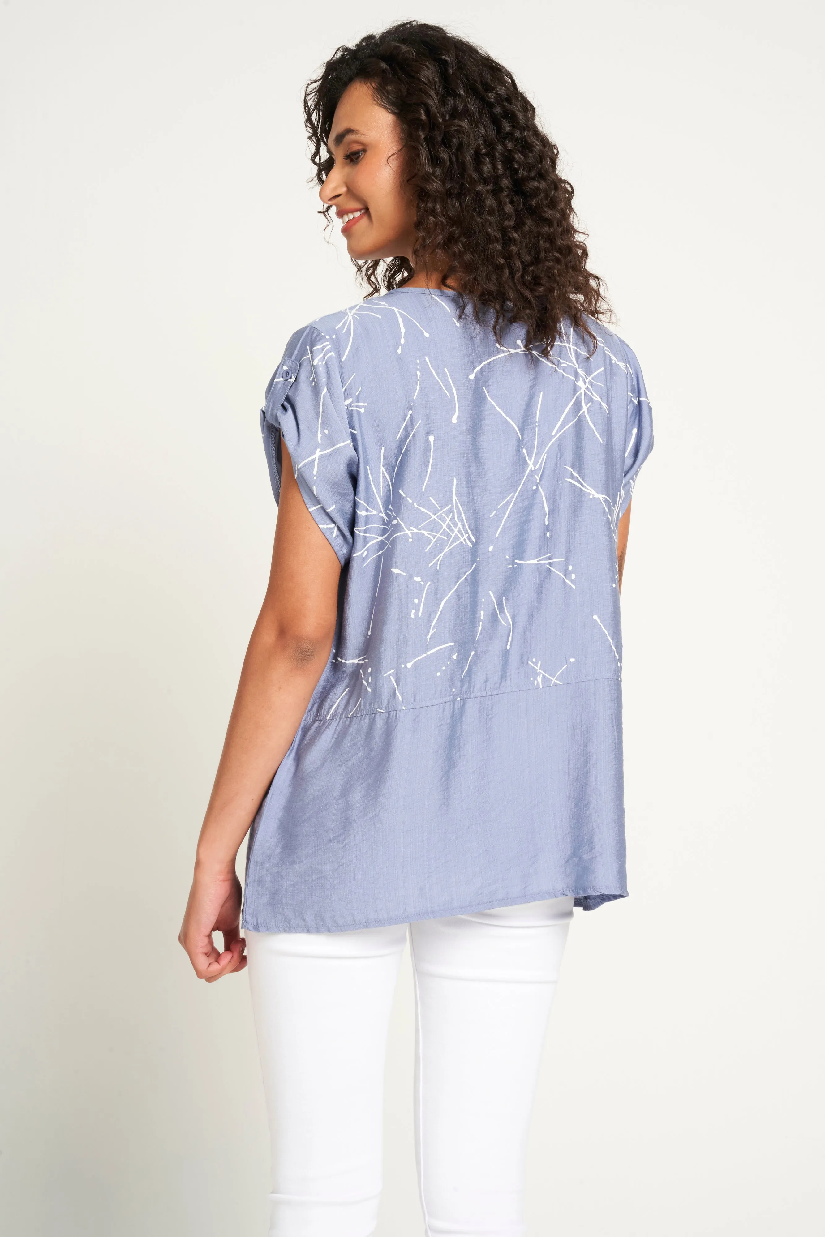 Saloos Panelled Top with Front Pockets