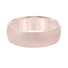 SATIN 14K ROSE GOLD 7MM COMFORT FIT SANDBLAST WEDDING BAND