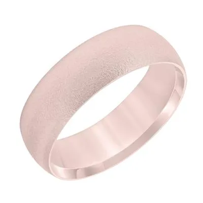 SATIN 14K ROSE GOLD 7MM COMFORT FIT SANDBLAST WEDDING BAND