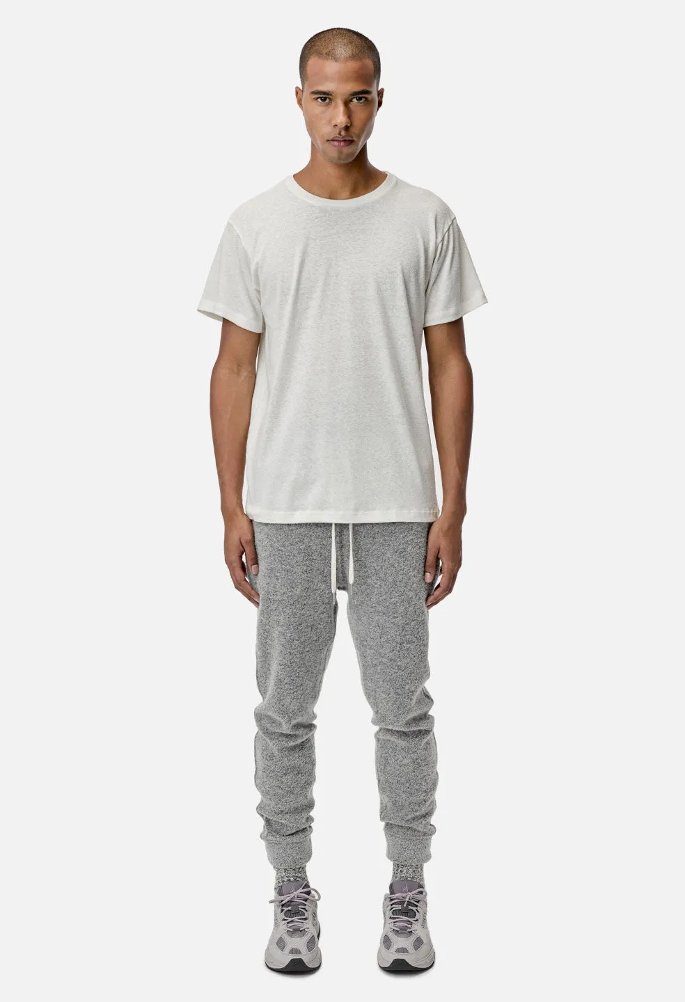 Silk Blend Classic Crew / White