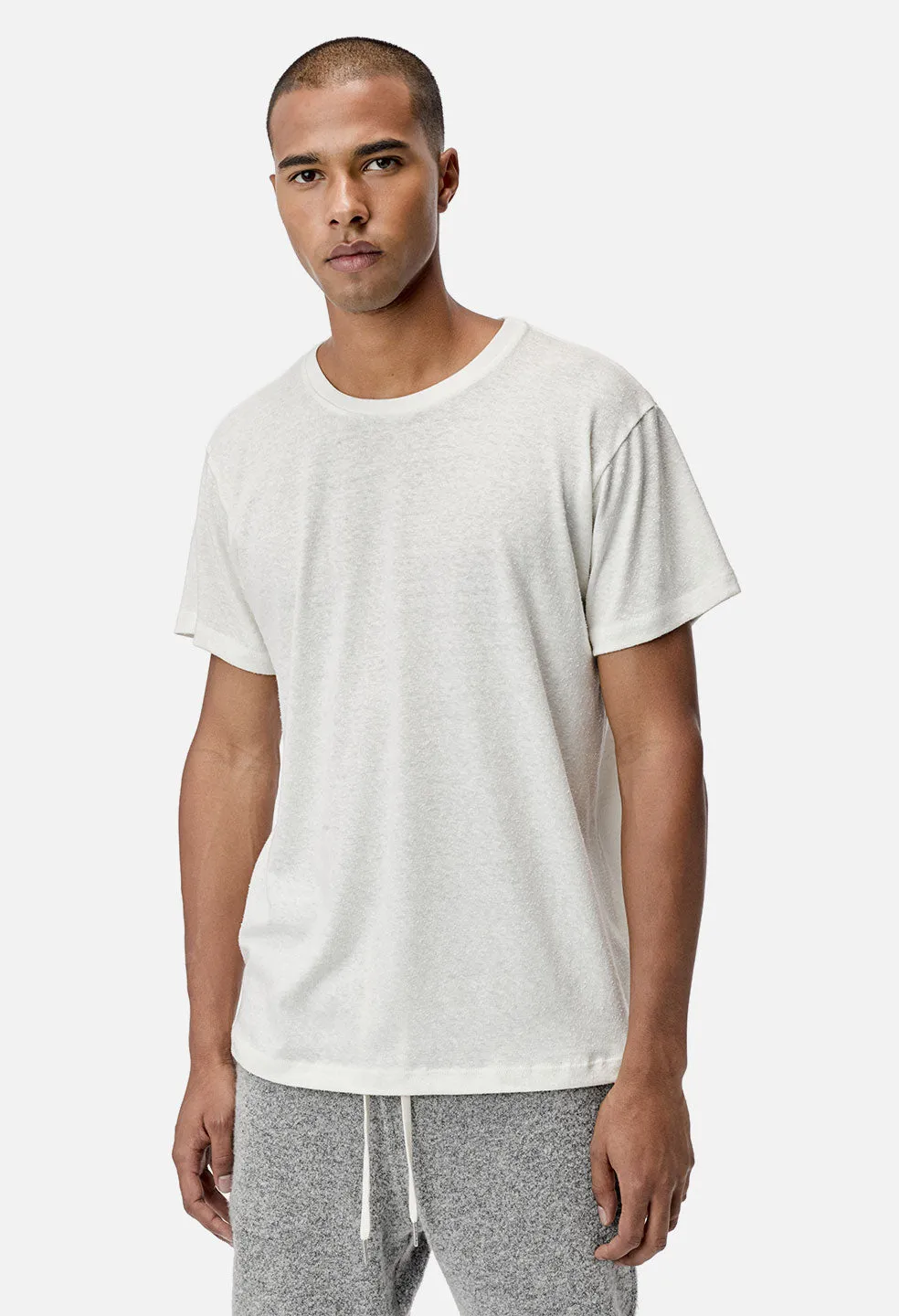 Silk Blend Classic Crew / White