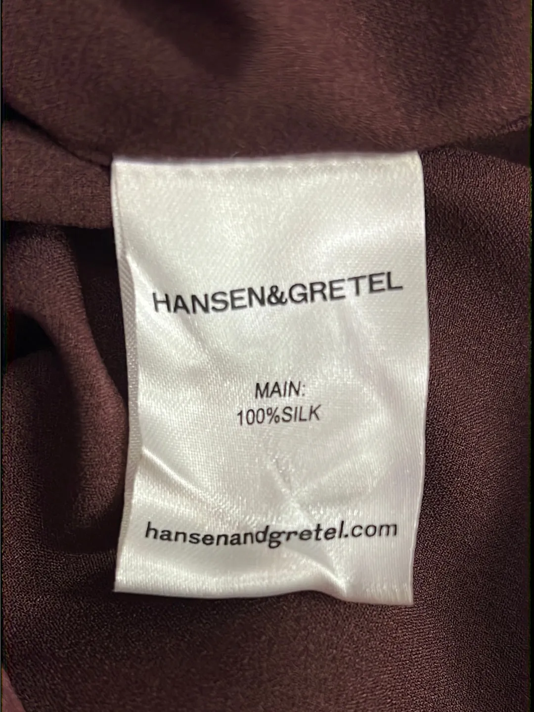 Size S - Hansen & Gretel Burgundy Silk Joy Dress