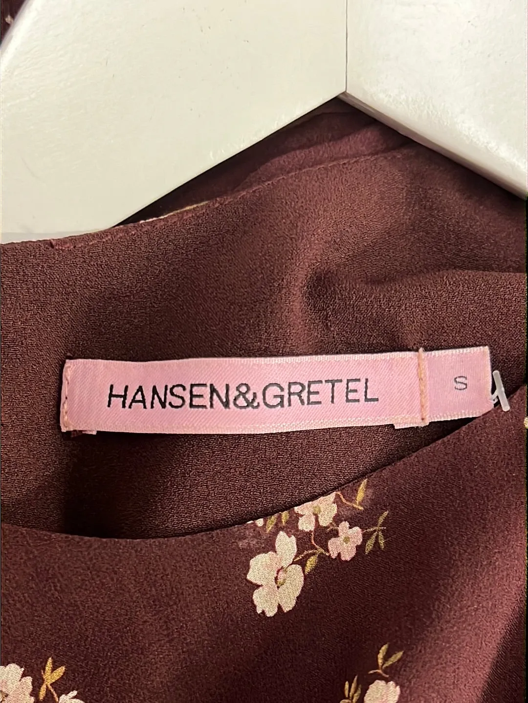 Size S - Hansen & Gretel Burgundy Silk Joy Dress