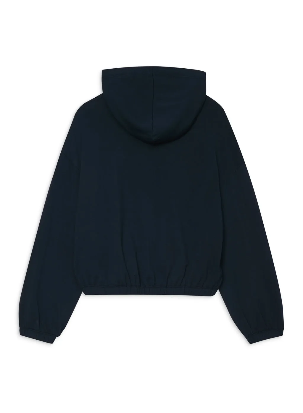 Softest Fleece Crop Zip Hoodie in New Navy