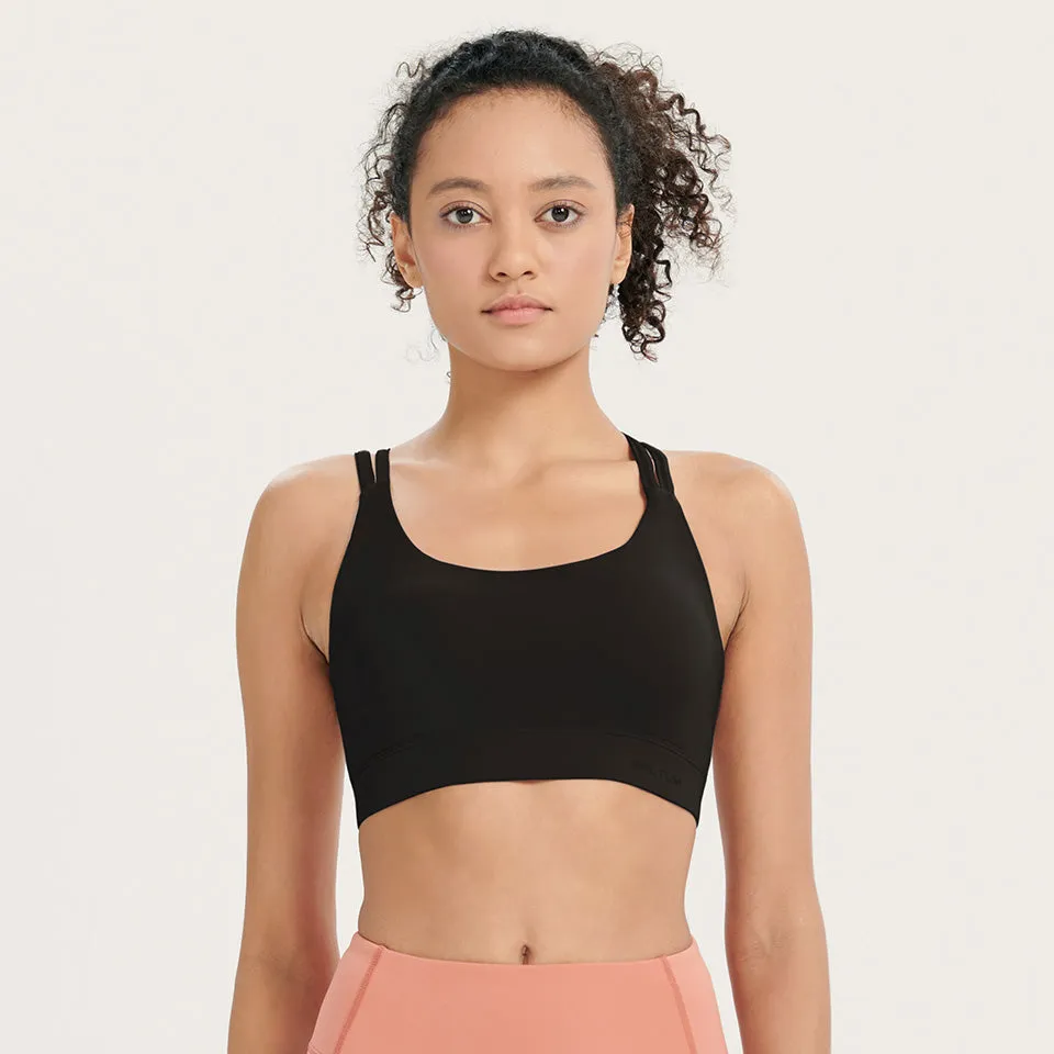 Strappy Cross Back Sports Bra