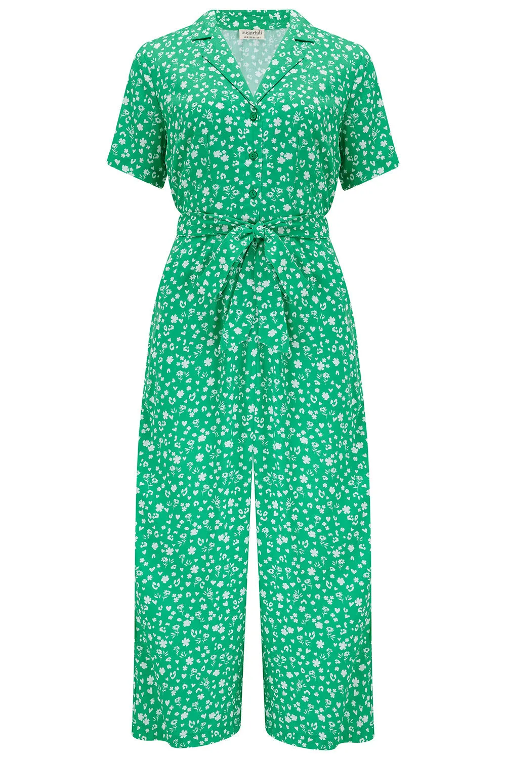 Sugarhill Brighton Pandora Green Scatter Print Jumpsuit