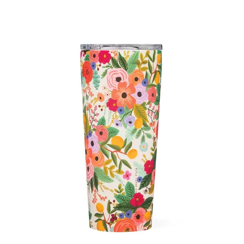 Tumbler 24oz Rifle Paper Garden Party Cream Corkcicle