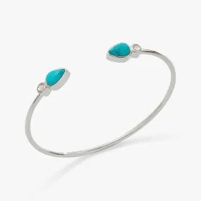 Turquoise and Crystal Flex Cuff