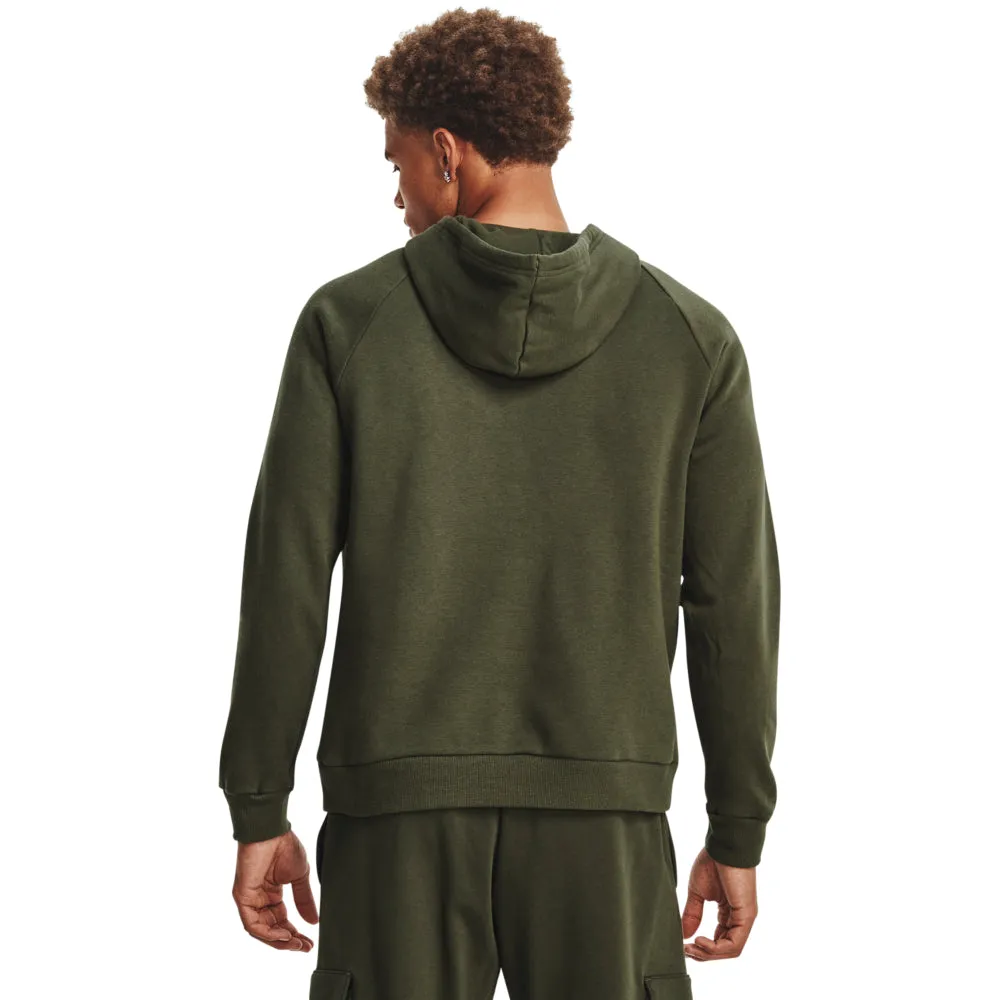 'Under Armour' Men's Rival Fleece Logo Hoodie - Marine OD Green / White