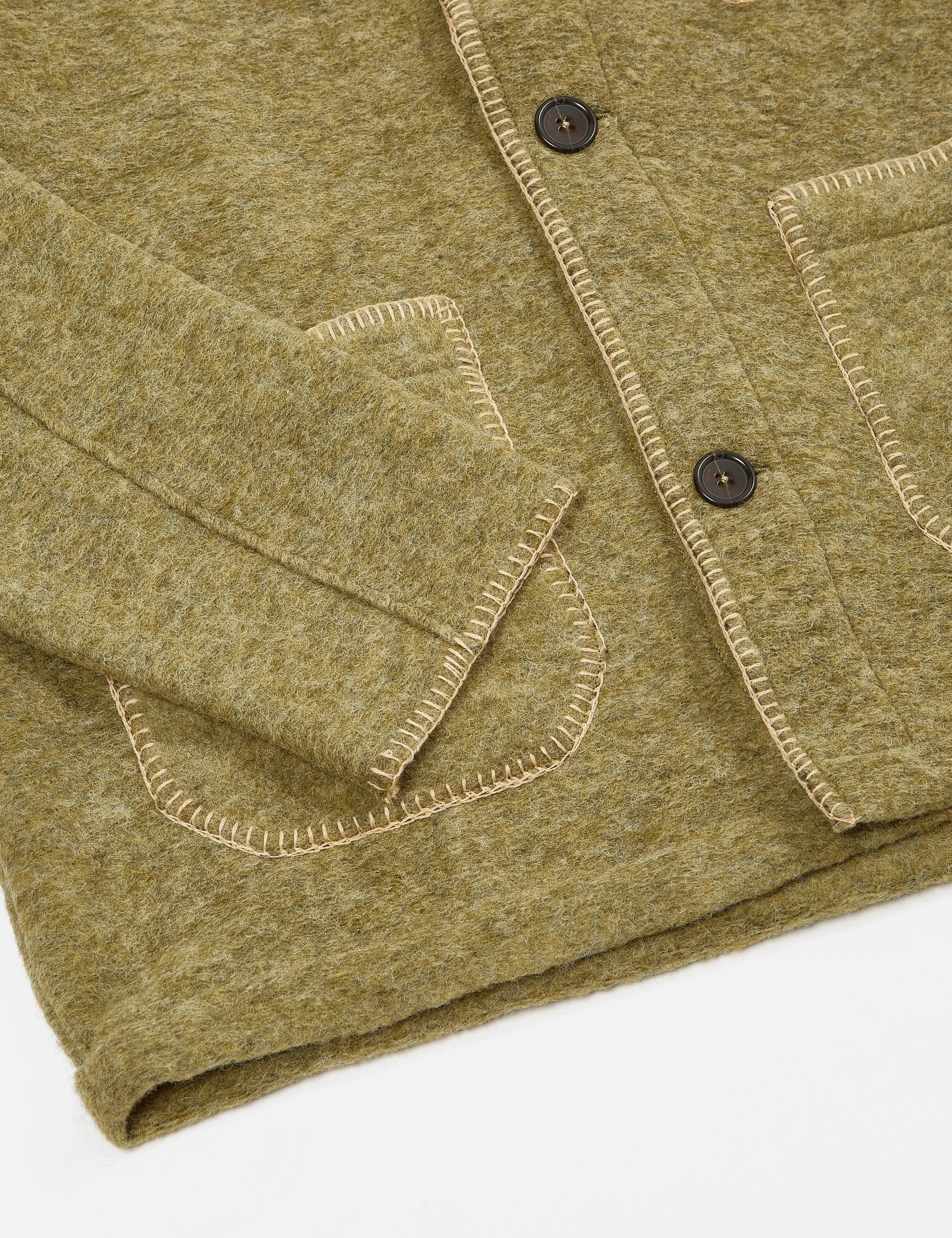 Universal Works Blanket Field Jacket - Light Olive Green