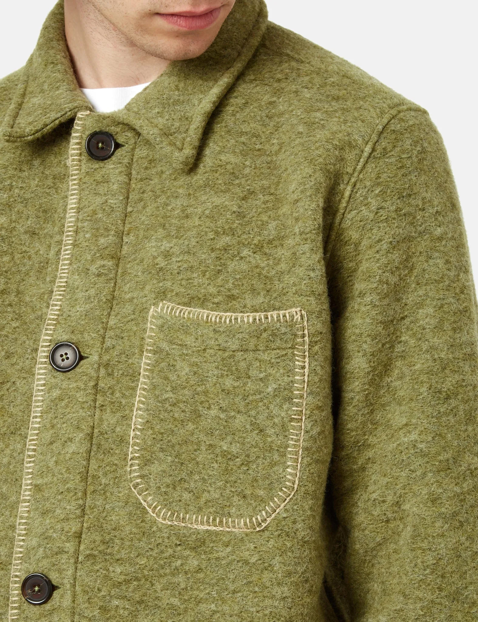 Universal Works Blanket Field Jacket - Light Olive Green