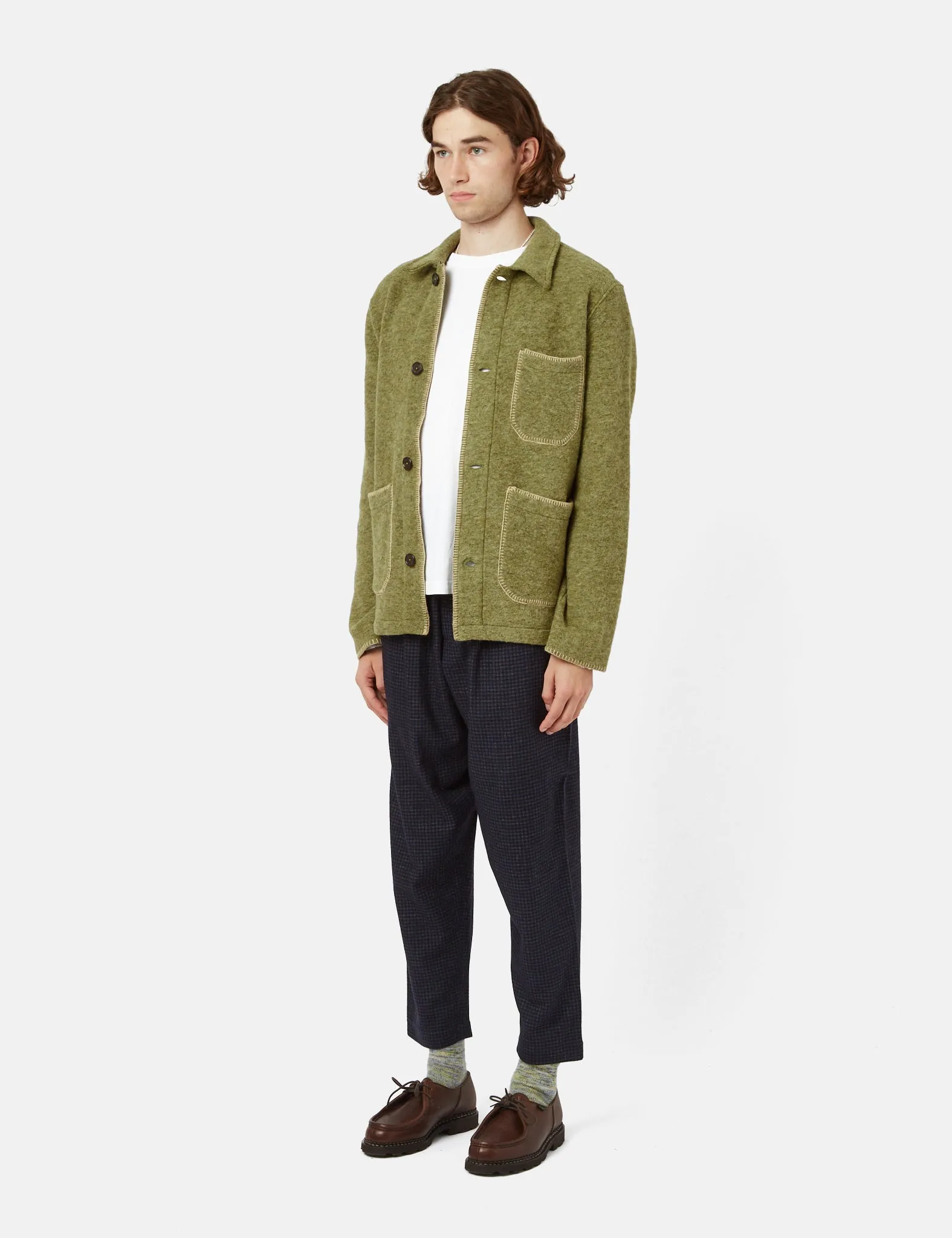 Universal Works Blanket Field Jacket - Light Olive Green