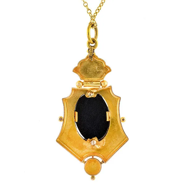 Victorian Onyx Pendant Necklace