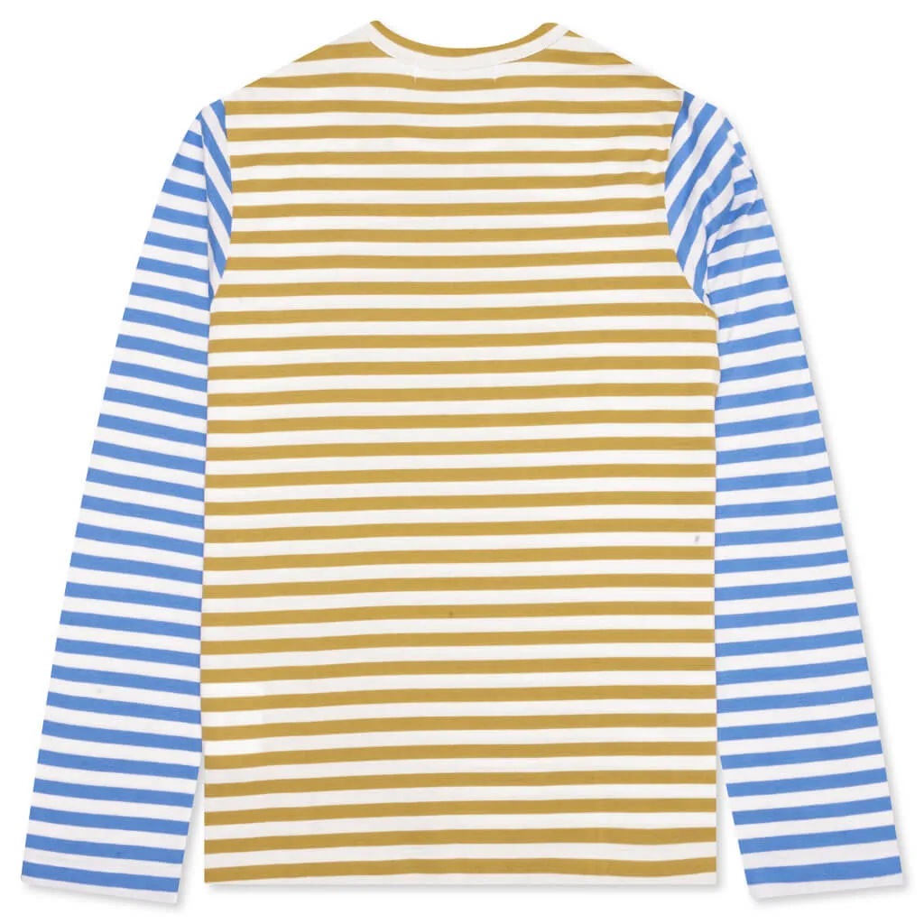 Women's Bi-Color Stripe T-Shirt - Olive/Blue