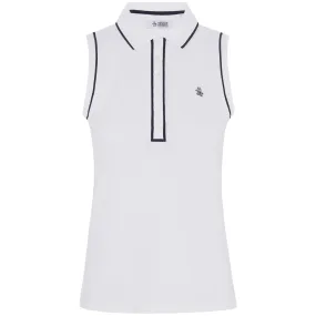 Womens Sleeveless Pique Veronica Polo Bright White - SS24