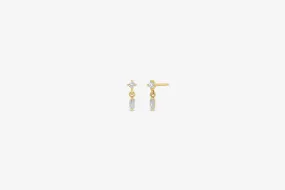 Zoe Chicco 14k Gold Linked Round & Baguette Diamond Drop Earrings